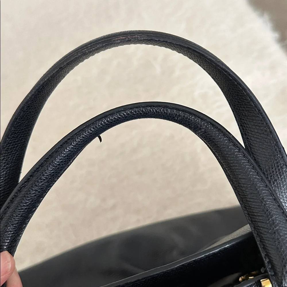 Valextra Black Leather Tote Bag Made in Italy | Structured Minimal Designer Bag - Picture 14 of 14